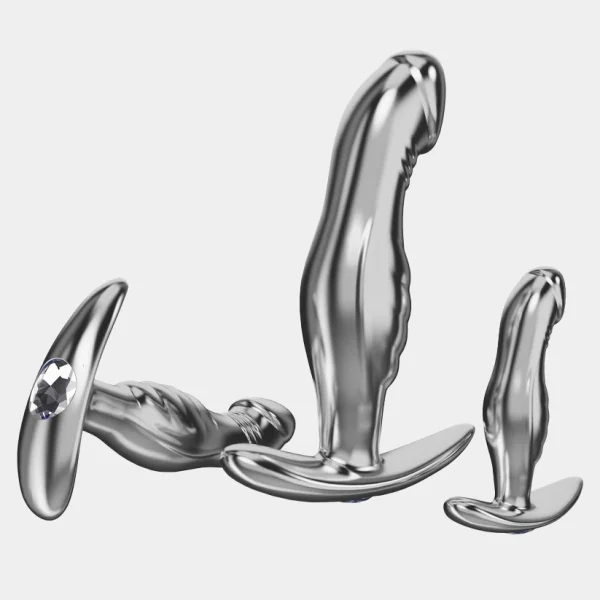 Glans Shape Metal Butt Plug Set
