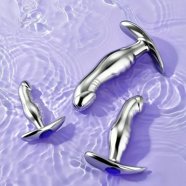 Glans Shape Metal Butt Plug Set