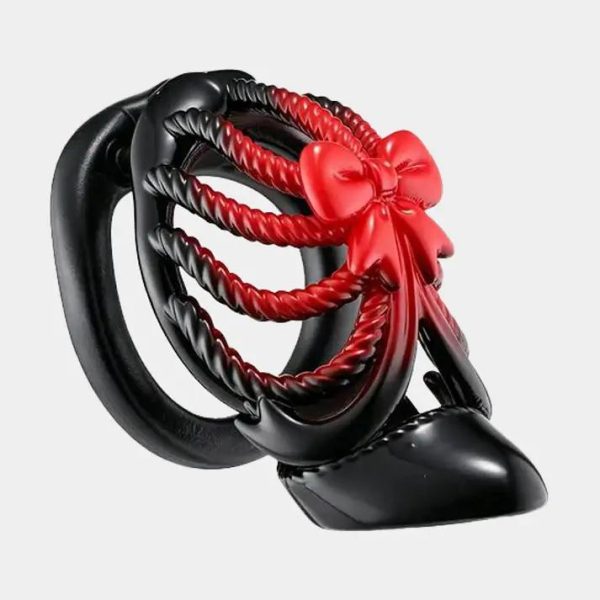 High Heel - Chastity Cage with 5 Base Ring