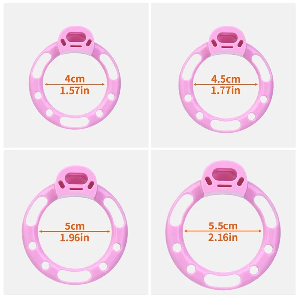 Pink Chastity Cage with Bullet Vibrator - Strap On Design