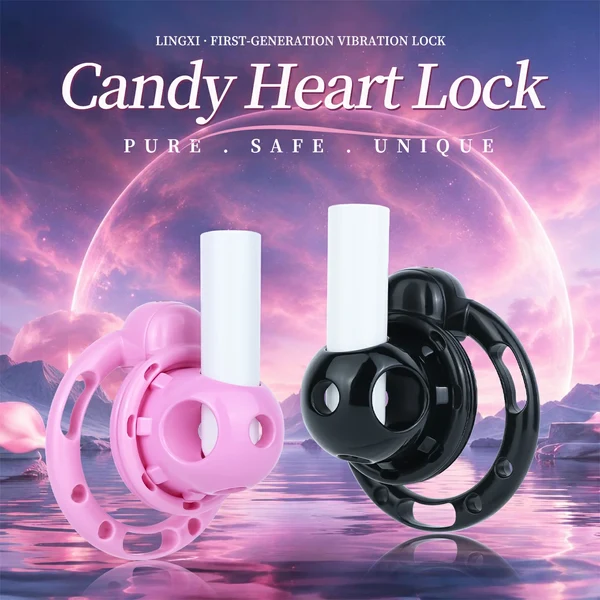Pink Chastity Cage with Bullet Vibrator - Strap On Design