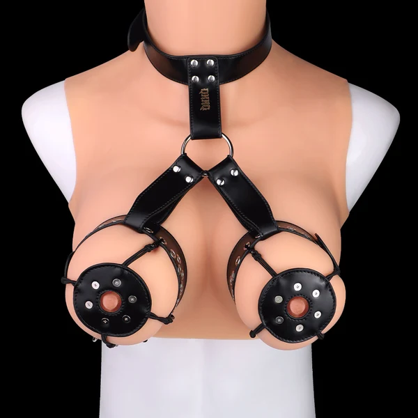 Spiked Breast Bondage With Collar Harness (3)