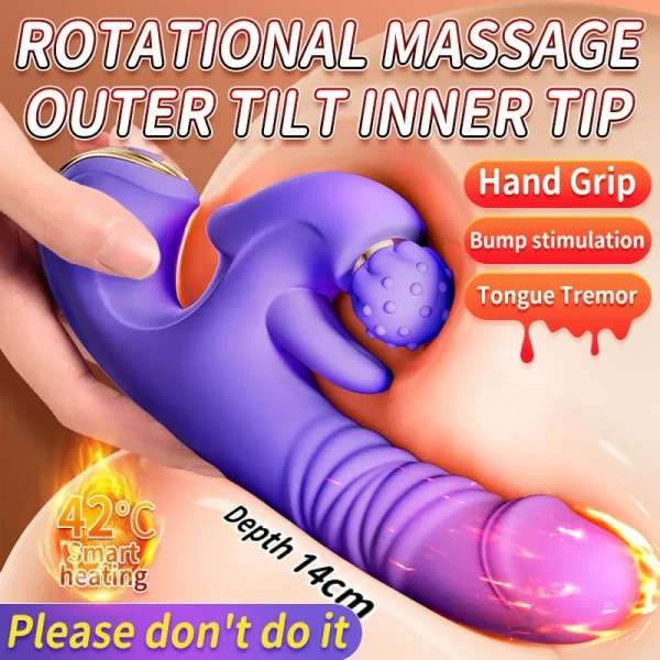 Triple Dildo - Heating Thrusting Impact Rotation